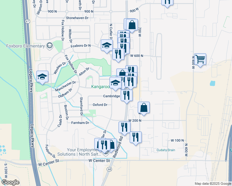 map of restaurants, bars, coffee shops, grocery stores, and more near 414 North Cutler Drive in North Salt Lake