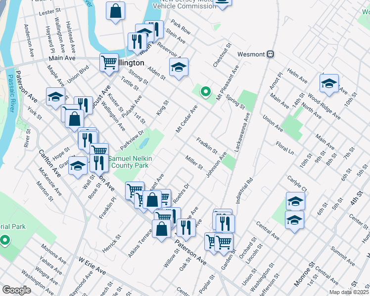 map of restaurants, bars, coffee shops, grocery stores, and more near 154 Mount Pleasant Avenue in Wallington