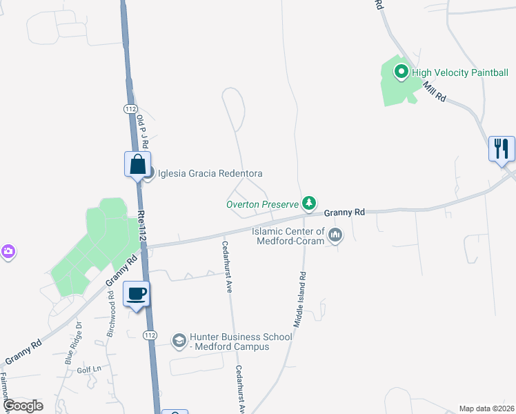 map of restaurants, bars, coffee shops, grocery stores, and more near 92 Kettles Lane in Medford