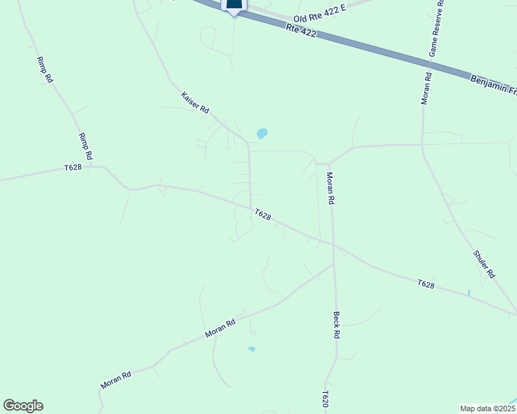 map of restaurants, bars, coffee shops, grocery stores, and more near 104 Kaiser Road in Butler