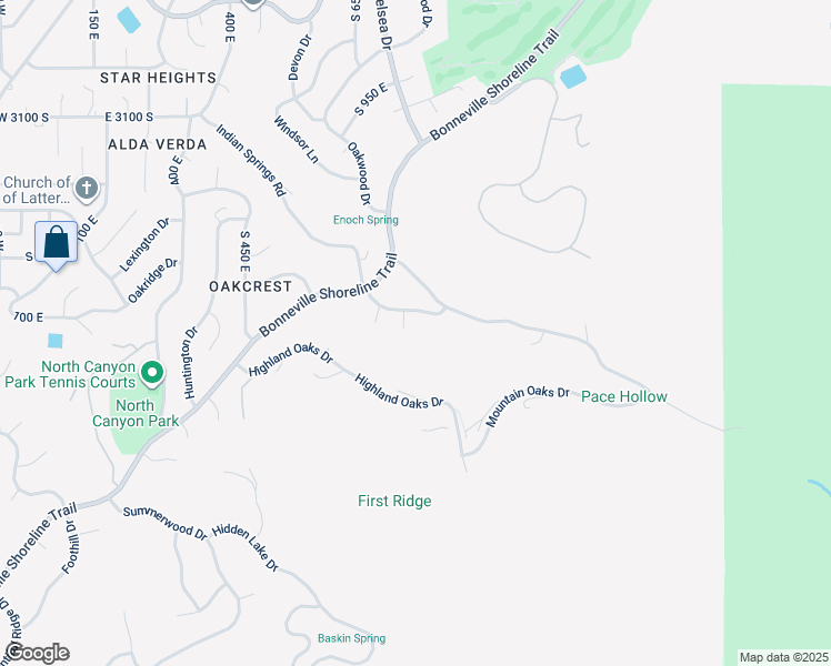 map of restaurants, bars, coffee shops, grocery stores, and more near 3551 South 950 East in Bountiful