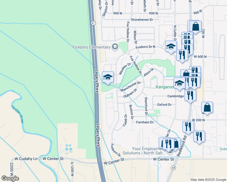 map of restaurants, bars, coffee shops, grocery stores, and more near 578 Walton Drive in North Salt Lake
