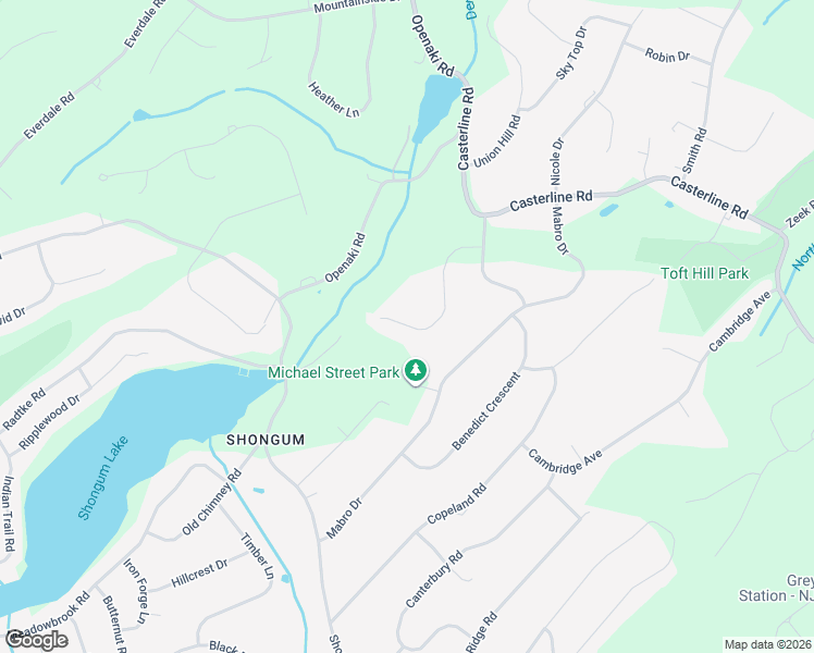map of restaurants, bars, coffee shops, grocery stores, and more near 11 Rosewood Lane in Denville
