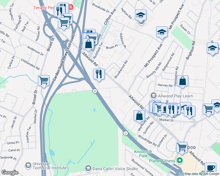 map of restaurants, bars, coffee shops, grocery stores, and more near 32 Hepburn Road in Clifton