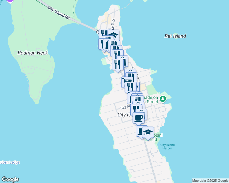 map of restaurants, bars, coffee shops, grocery stores, and more near 30 Ditmars Street in Bronx