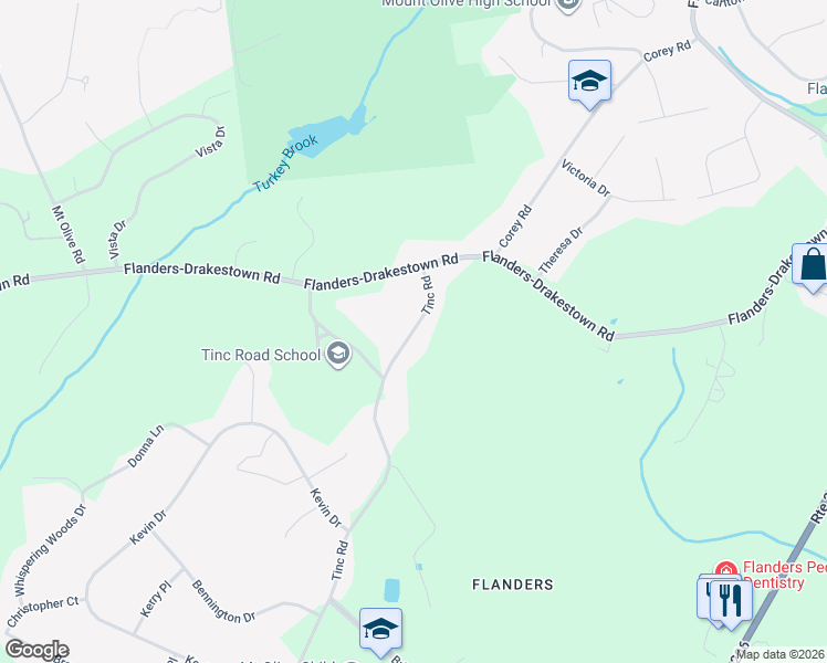 map of restaurants, bars, coffee shops, grocery stores, and more near 11 Tinc Road in Mount Olive