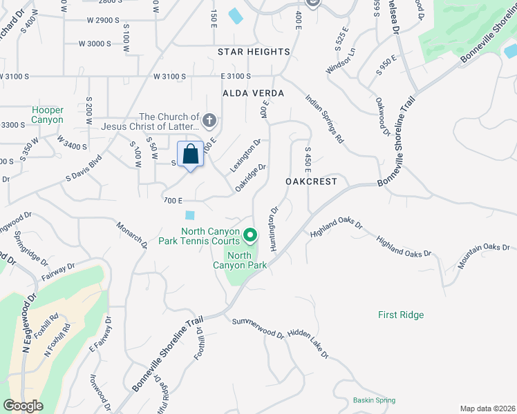 map of restaurants, bars, coffee shops, grocery stores, and more near 3727 South 400 East in Bountiful