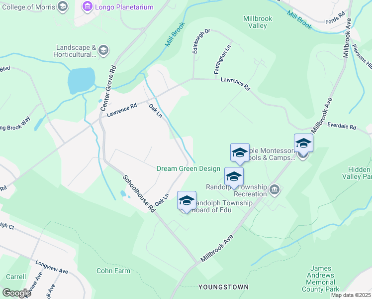 map of restaurants, bars, coffee shops, grocery stores, and more near 34 Oak Lane in Randolph