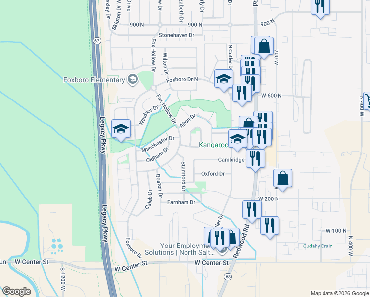 map of restaurants, bars, coffee shops, grocery stores, and more near 949 Southampton Drive in North Salt Lake