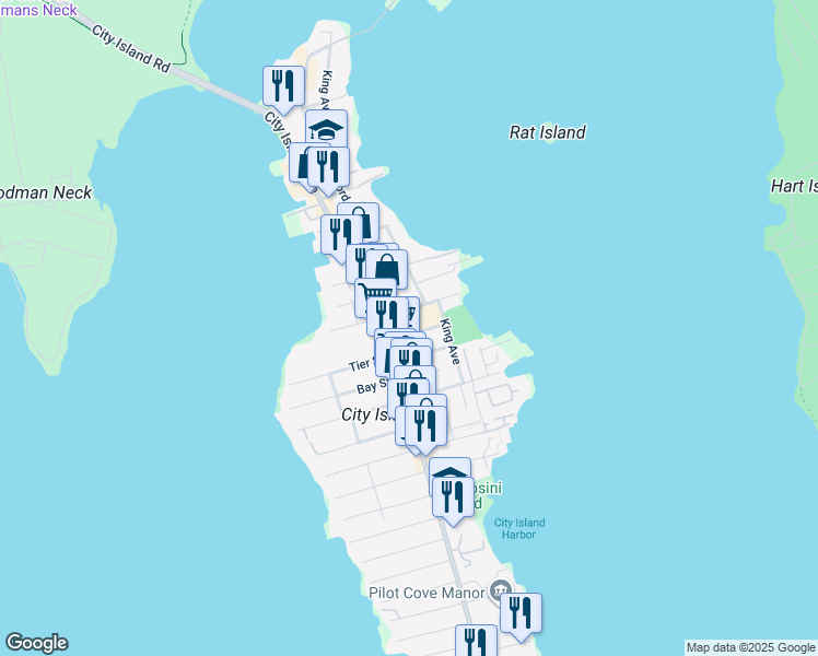 map of restaurants, bars, coffee shops, grocery stores, and more near 155 Reville Street in Bronx