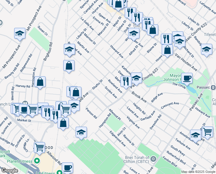 map of restaurants, bars, coffee shops, grocery stores, and more near 52 Scoles Avenue in Clifton
