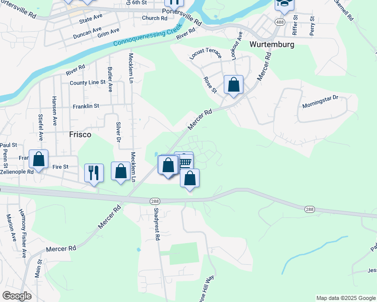 map of restaurants, bars, coffee shops, grocery stores, and more near 112 Clearwater Dr in Ellwood City