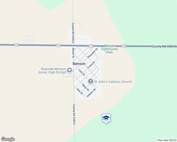 map of restaurants, bars, coffee shops, grocery stores, and more near 311 Front Street in Benson