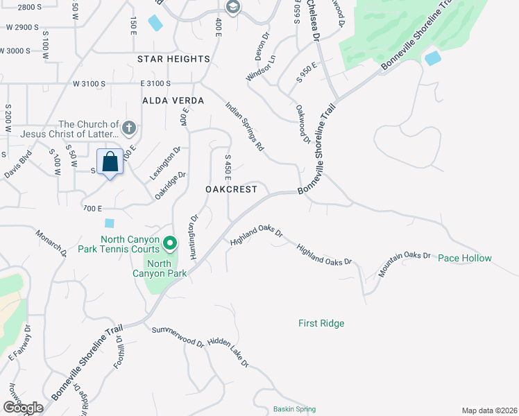 map of restaurants, bars, coffee shops, grocery stores, and more near 3591 Bountiful Boulevard in Bountiful