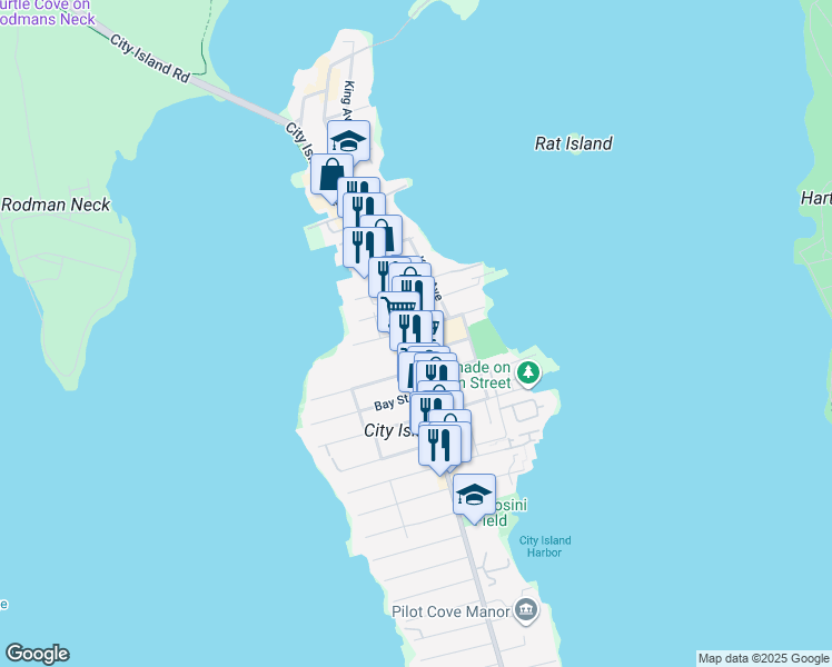 map of restaurants, bars, coffee shops, grocery stores, and more near 155 Reville Street in Bronx