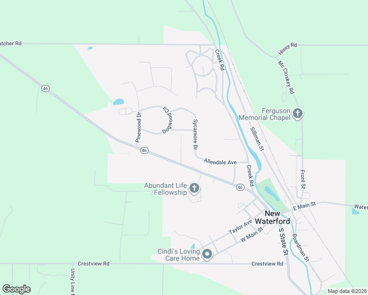 map of restaurants, bars, coffee shops, grocery stores, and more near 3462 Maple Drive in New Waterford