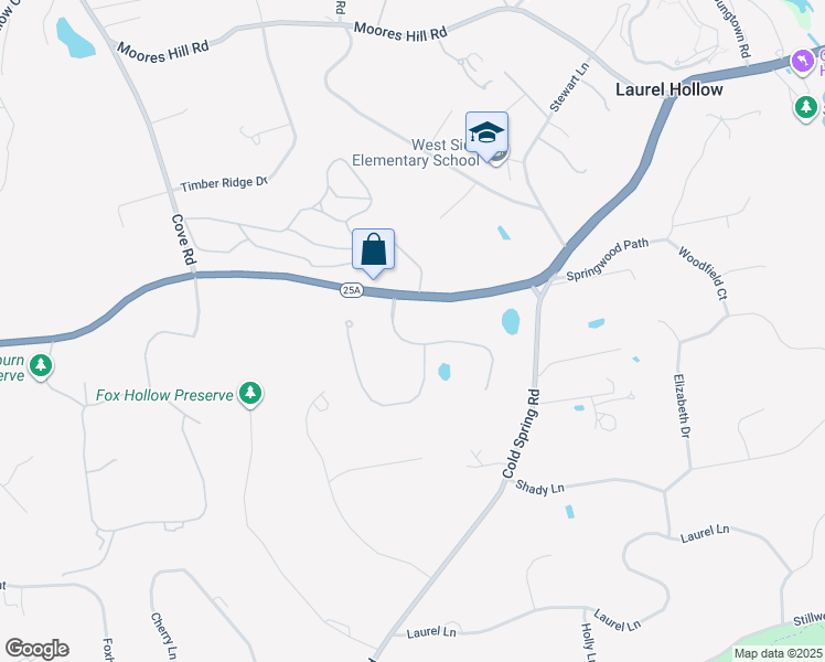 map of restaurants, bars, coffee shops, grocery stores, and more near 15 Wildwood Drive in Syosset