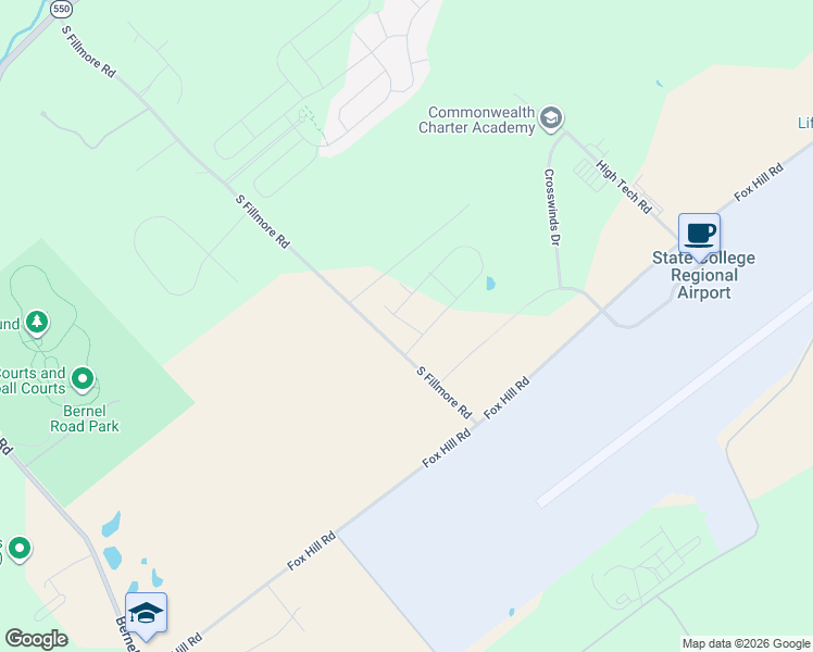 map of restaurants, bars, coffee shops, grocery stores, and more near 2102 Alexander Drive in State College