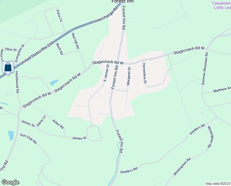 map of restaurants, bars, coffee shops, grocery stores, and more near 20 Helen St in Palmerton