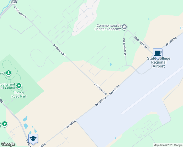 map of restaurants, bars, coffee shops, grocery stores, and more near 2102 Alexander Drive in State College
