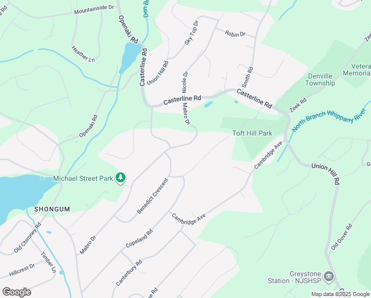 map of restaurants, bars, coffee shops, grocery stores, and more near 46 Mabro Drive in Denville