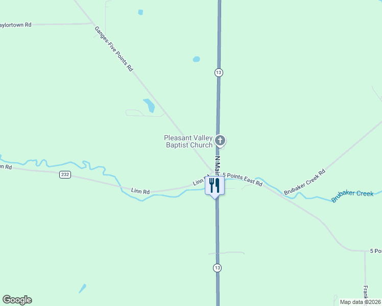 map of restaurants, bars, coffee shops, grocery stores, and more near 3493 Ganges-Five Points Road in Mansfield