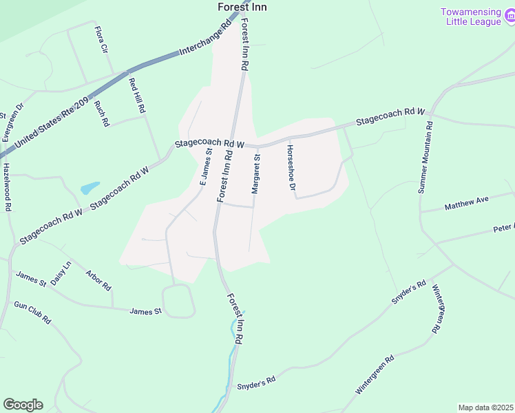 map of restaurants, bars, coffee shops, grocery stores, and more near 185 Margaret Street in Palmerton