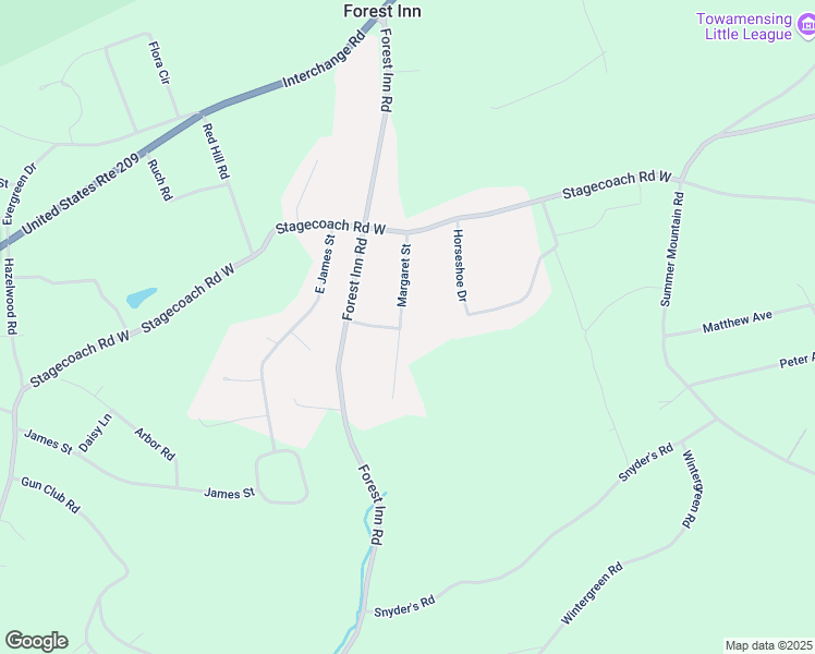 map of restaurants, bars, coffee shops, grocery stores, and more near 185 Margaret Street in Palmerton