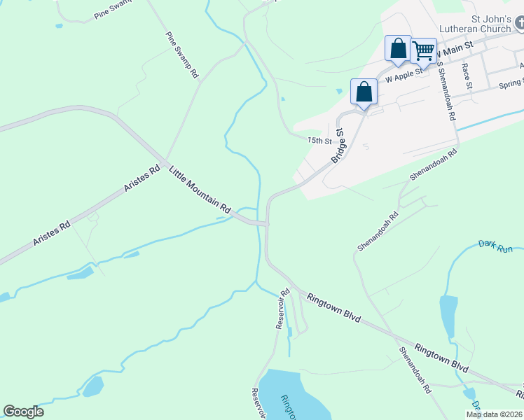 map of restaurants, bars, coffee shops, grocery stores, and more near 4 Little Mountain Road in Ringtown