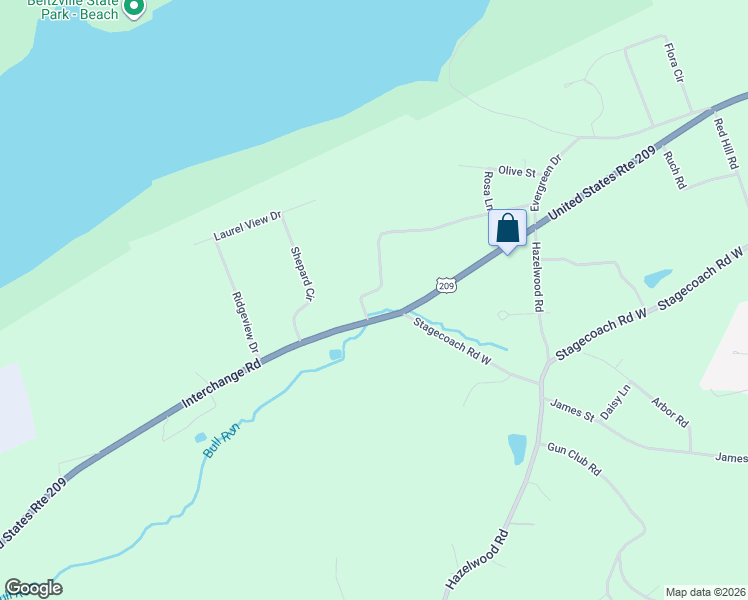 map of restaurants, bars, coffee shops, grocery stores, and more near 4935 Interchange Road in Lehighton