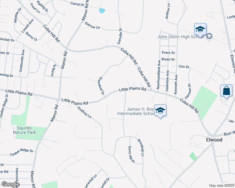 map of restaurants, bars, coffee shops, grocery stores, and more near 300 Little Plains Road in Huntington