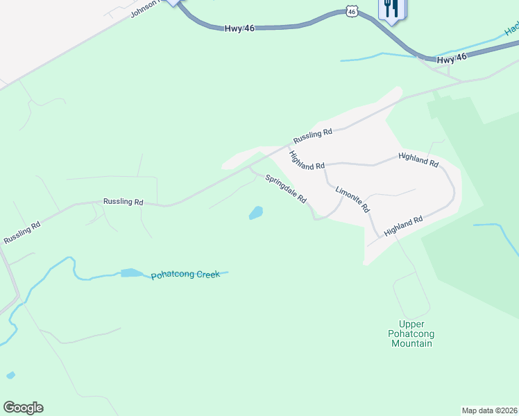 map of restaurants, bars, coffee shops, grocery stores, and more near 12 Springdale Road in Hackettstown