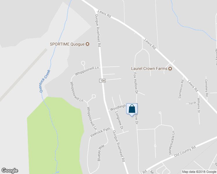 map of restaurants, bars, coffee shops, grocery stores, and more near 2 Longview Drive in East Quogue