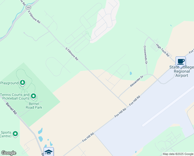 map of restaurants, bars, coffee shops, grocery stores, and more near 537 South Fillmore Road in State College