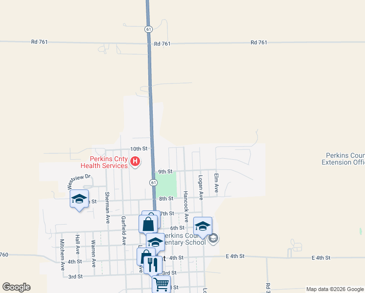 map of restaurants, bars, coffee shops, grocery stores, and more near 999 Hancock Avenue in Grant