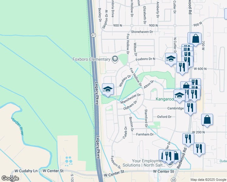 map of restaurants, bars, coffee shops, grocery stores, and more near 403 Kent Lane in North Salt Lake