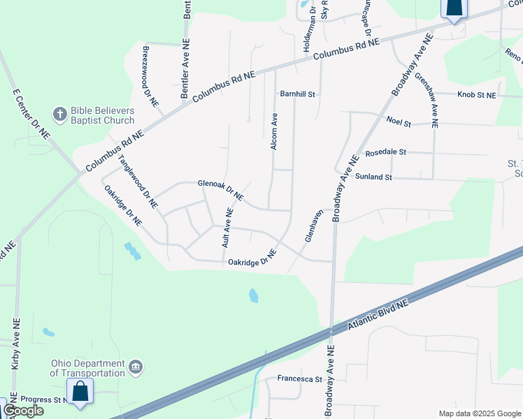 map of restaurants, bars, coffee shops, grocery stores, and more near 5360 Alcorn Street in Louisville