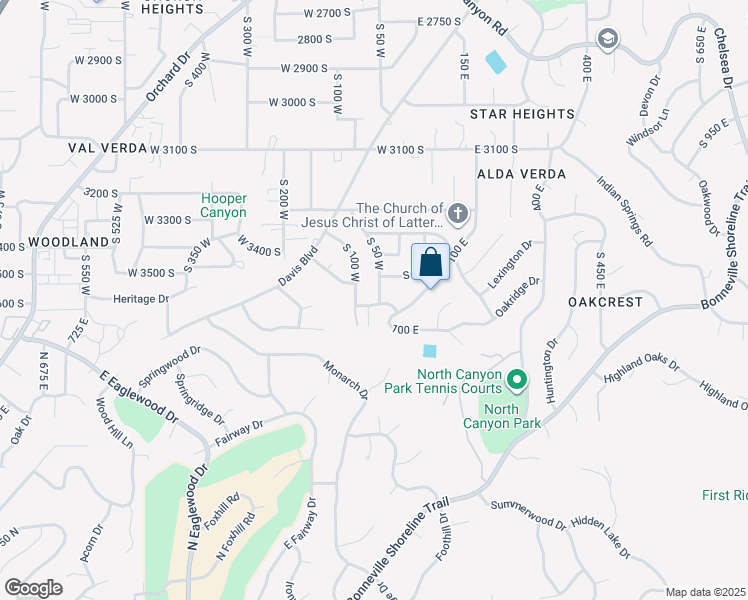 map of restaurants, bars, coffee shops, grocery stores, and more near 68 West 3600 South in Bountiful