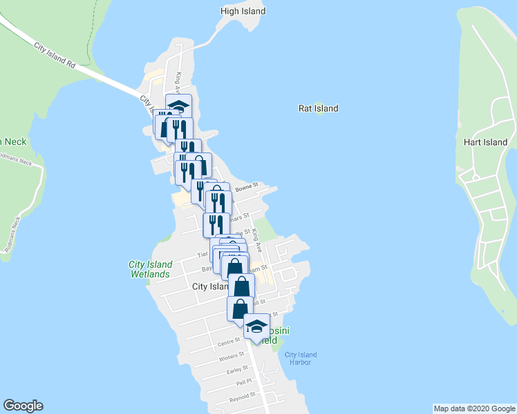 map of restaurants, bars, coffee shops, grocery stores, and more near 229 Ditmars Street in Bronx