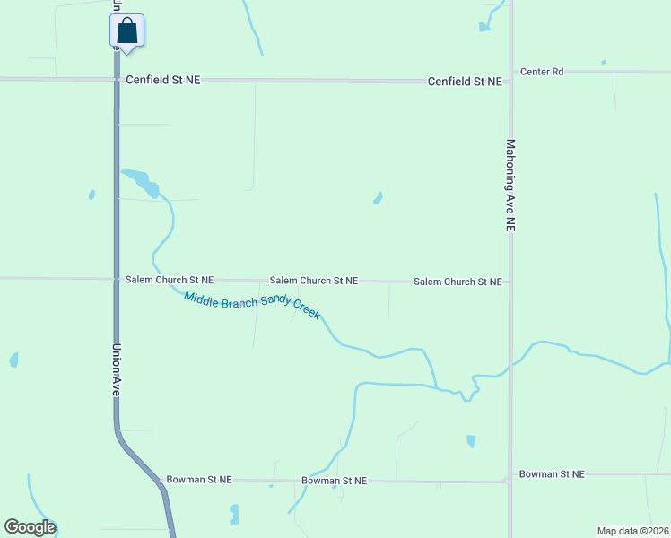 map of restaurants, bars, coffee shops, grocery stores, and more near 16137 Salem Church Street Northeast in Alliance