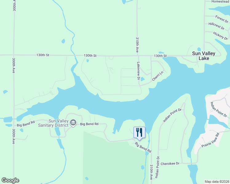 map of restaurants, bars, coffee shops, grocery stores, and more near 1350 Lakeview Drive in Ellston