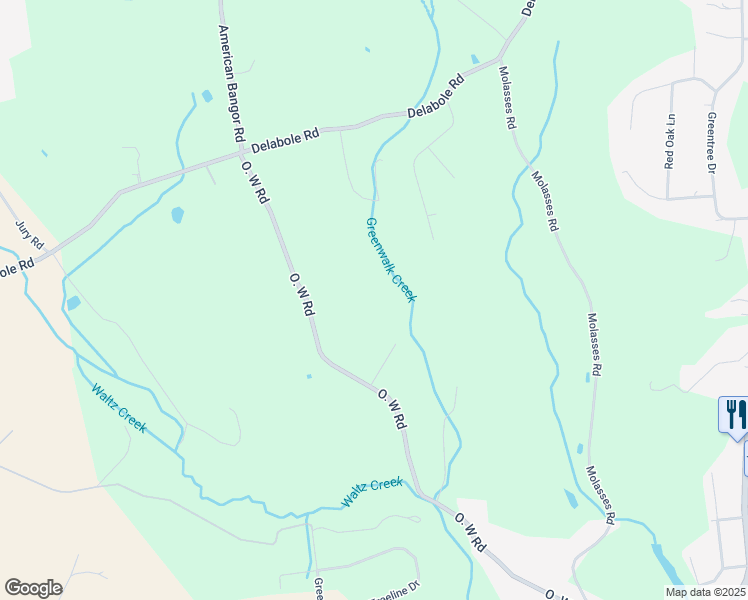 map of restaurants, bars, coffee shops, grocery stores, and more near 405 O. W. Road in Bangor