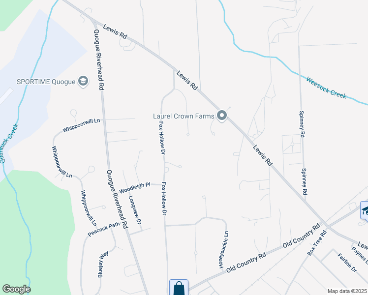 map of restaurants, bars, coffee shops, grocery stores, and more near 12 Polo Grounds Lane in East Quogue