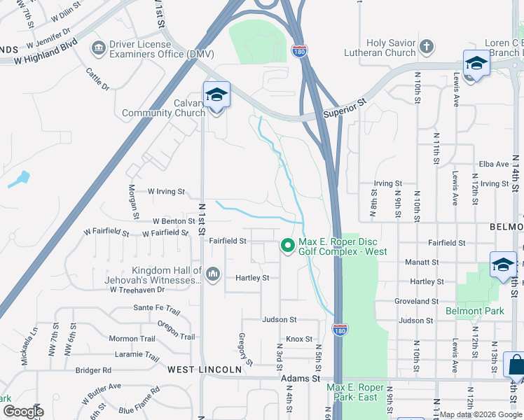 map of restaurants, bars, coffee shops, grocery stores, and more near 239 Irving Street in Lincoln