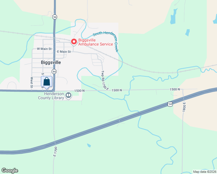 map of restaurants, bars, coffee shops, grocery stores, and more near 1775E in Biggsville