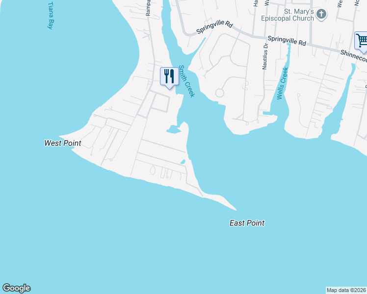 map of restaurants, bars, coffee shops, grocery stores, and more near 17 Ludlow Lane in Hampton Bays