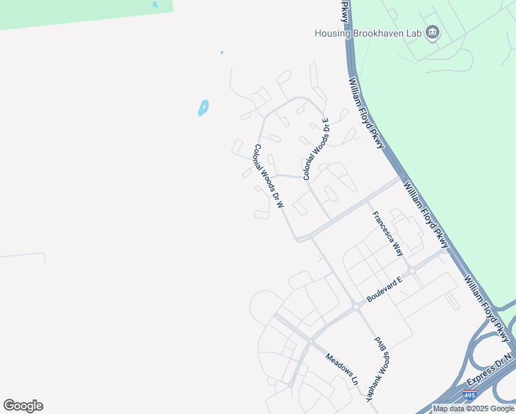 map of restaurants, bars, coffee shops, grocery stores, and more near 26 Penn Commons in Yaphank