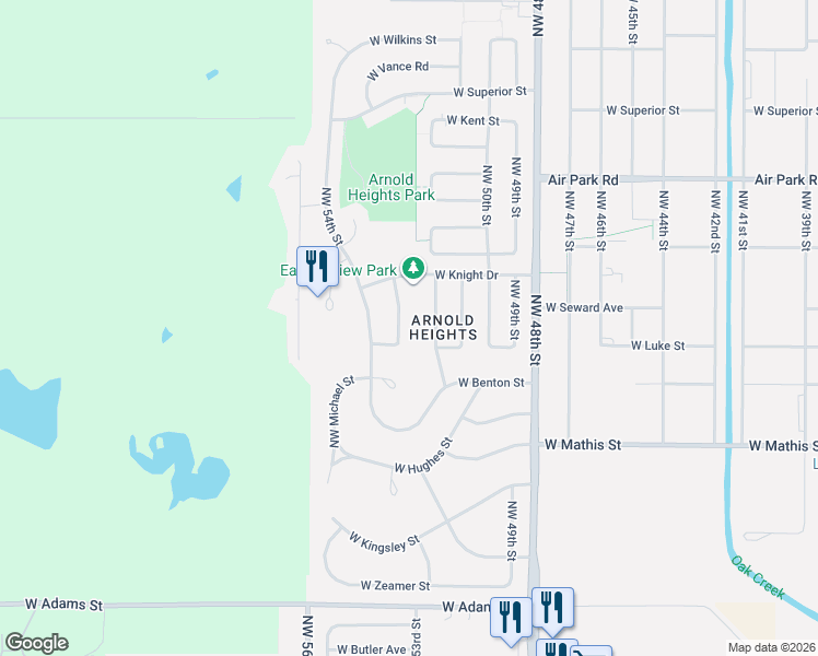 map of restaurants, bars, coffee shops, grocery stores, and more near 3730 NW 53rd St in Lincoln