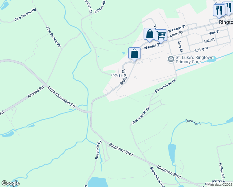 map of restaurants, bars, coffee shops, grocery stores, and more near 700 West Main Street in Ringtown