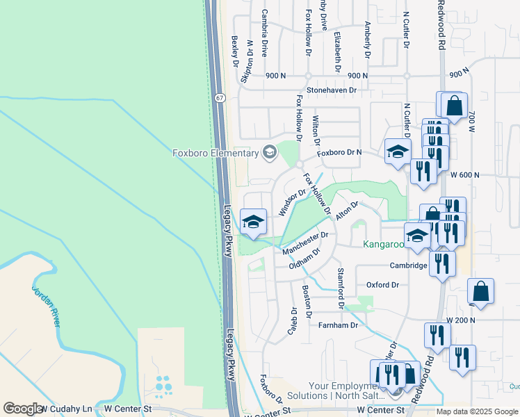map of restaurants, bars, coffee shops, grocery stores, and more near 448 Kent Drive in North Salt Lake